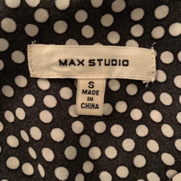 Max Studio V-Neck Polka Dot Tie Up Blouse Size Small - Picture 13 of 13